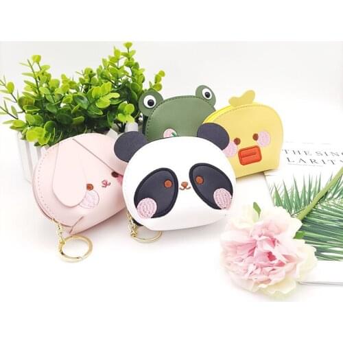 Leather Bag for Girls Coin Purses ZipperCard Wallet Panda Purses and Handbags Manga Childrens Handbag Keychain Wallets Holders