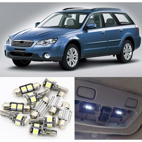 10pcs White Car LED Light Bulbs Interior Package Kit For 2000-2009 Subaru Outback Map Dome Trunk Door License Plate Light Lamp