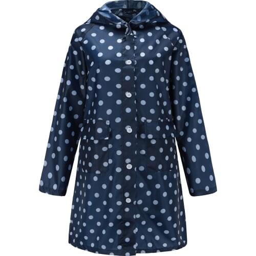 Lightweight, breathable, water-repellent, Korean-style polka dot fashion hooded poncho cloak-style portable corset