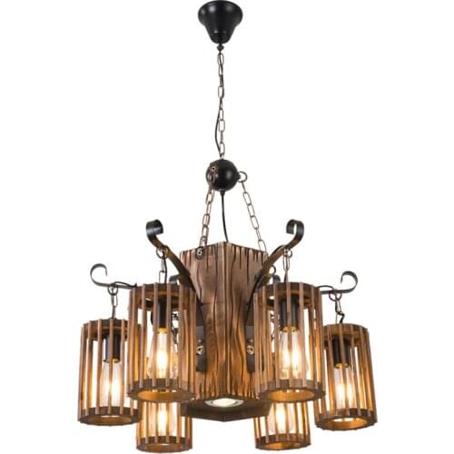 Chandelier Retro Industrial Style E27 Chandelier Bar Coffee Restaurant Living Room Glass Bottle American Creative Pendant Lights