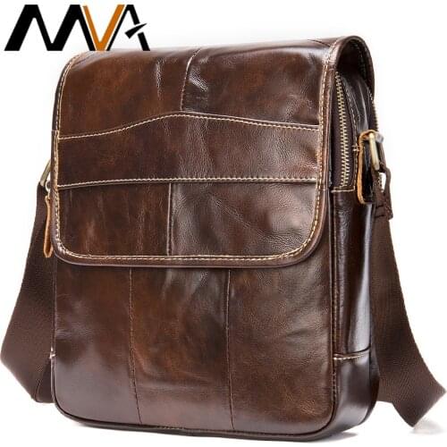 MVA Mens Genuine Leather Bag Crossbody Bags for Men Messenger Bag Men Leather fashion Mens Shoulder Bags Male Handbags 1121