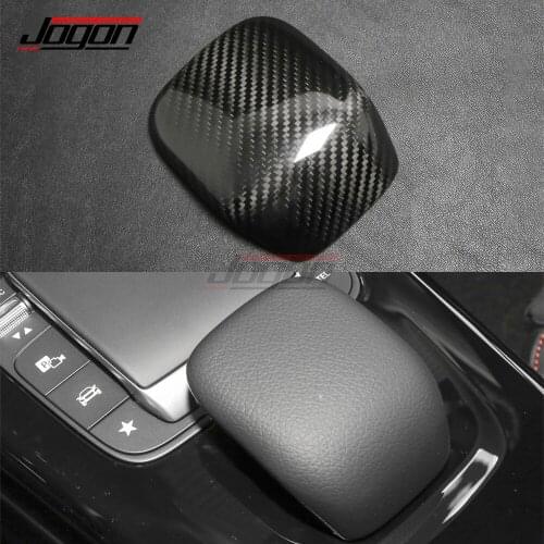 Real Carbon Fiber Car Gear Knob Head Sticker Cover Trim For Benz CLA Class C118 CLA180 CLA200 CLA220 CLA250 CLA35 CLA45 AMG