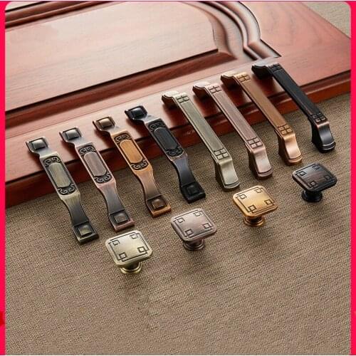 New Chinese Style Lashou Cupboard Door Handle Drawer Knobs Traditional Style Kitchen Handles Zinc Alloy Handles for Furniture