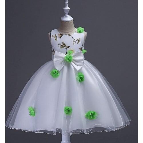 Girl Sleeveless Flower Dresses Children Birthday Evening Dresses Girl Flower Dresses