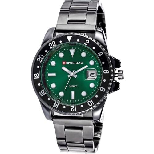 Hot Role Wrist Watch For Men Fashion Womens Analog Quartz Watches Black Steel Auto Date Wristwatches Casual Bracelet Clock Man