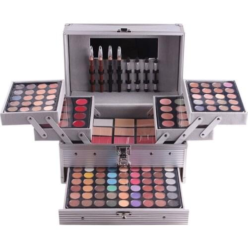 Professional Makeup Set Piano Aluminum Box Eeyeshadow Palette Powder Lip Gloss Blush Multifunctional Cosmetic Tool