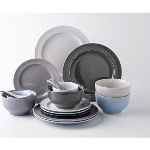 Nordic simple ceramic Western plate steak plate dish rice bowl small spoon tableware set dinner plates dishes and plates sets
