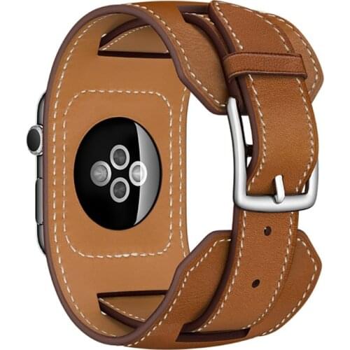 Genuine Leather Band Double Tour Bracelet Strap Watchband for Apple Watch 44mm 40mm 38mm 42mm iwatch series 5 4 3 2 Replacement