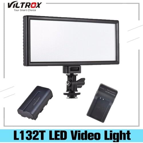 VILTROX L132T Photo Studio LED Video Light Fill Light Photography Lighting Light for Canon Nikon Sony DSLR Camera With Battery
