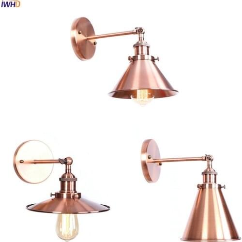 IWHD Loft Industrial Retro LED Wall Lights Fixtures Bedroom Living Room Edison Vintage Wall Lamp Sconce Wandlamp Home Lighting