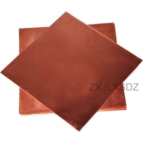 T2 Copper plate conductive pure sheet block Thickness 0.8 / 1 / 1.2 / 1.5 / 2mm