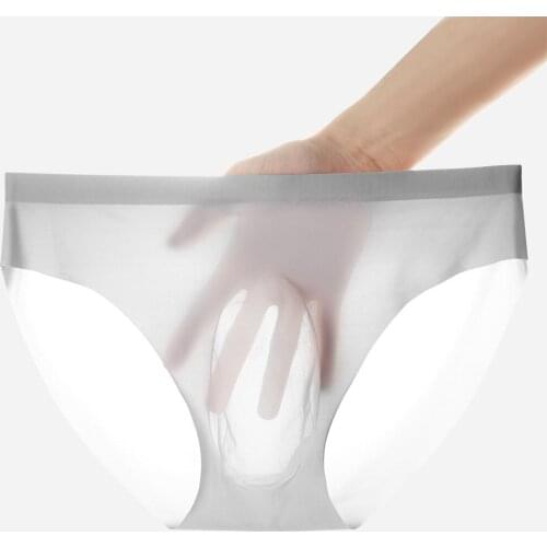 Stylish Bar Mens One-piece 3d Panties Thin Ice Silk Briefs Underpants Breathable Briefs Breathable Men Underwear Seamless Thongs