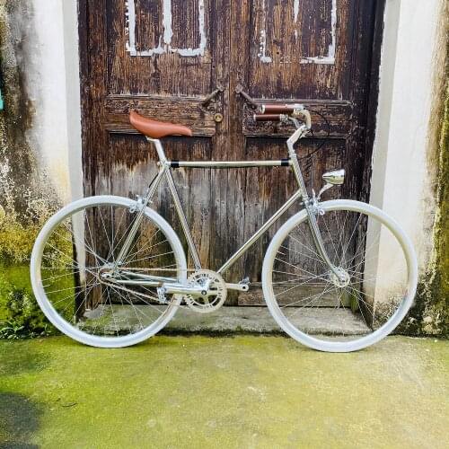 Vintage bike 58cm 700C Fixed Gear bike Track biycle Single speed Bike fixie bike sliver lug frame