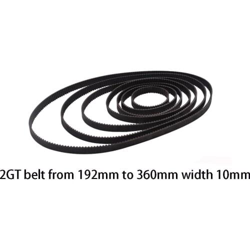3D Printer Parts GT2 10mm Closed Loop Rubber Timing Belt 192 200 202 220 232 240 250 260 280 294 300 320 340 350 360mm 2GT 1pcs