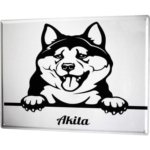 SINCE 2004 tin Plate Animal shelter Dog Akita