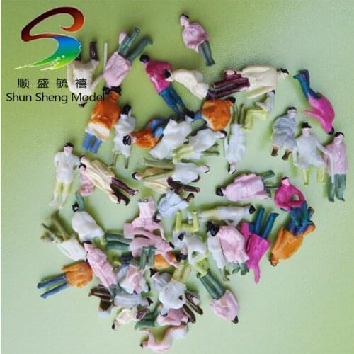 1:87 Bulk Package Model Color Figure Ho Scale For Architectrual Model Seven posture color man (50 single pack)