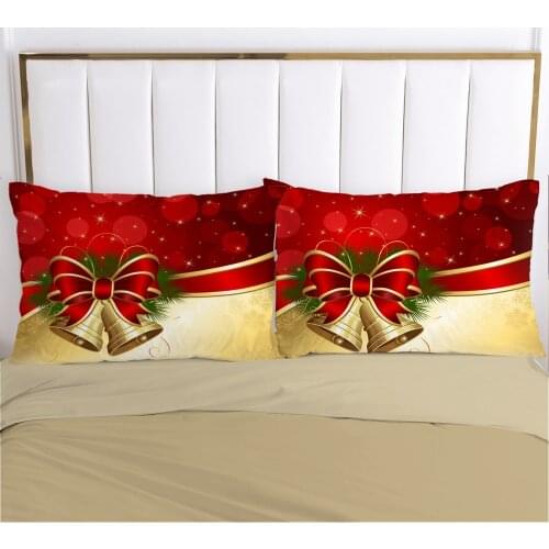 1pc Christmas santa claus Pillow cover Pillow case Bedding Pillowcase Pillowcovers decorative for home 3D HD Print small bell
