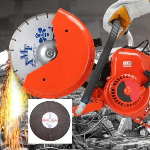 12" Gasoline Concrete Cut off Saw Demo Hand held Saw w/ Diamond Metal Blade for Fire cutter