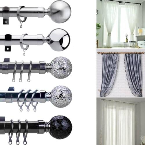 120 -300cm Shower Curtain Rod Adjustable Metal Retractable Rods Curtain Pole Spring Tension Rod Rail for Clothes/Towels/Curtains