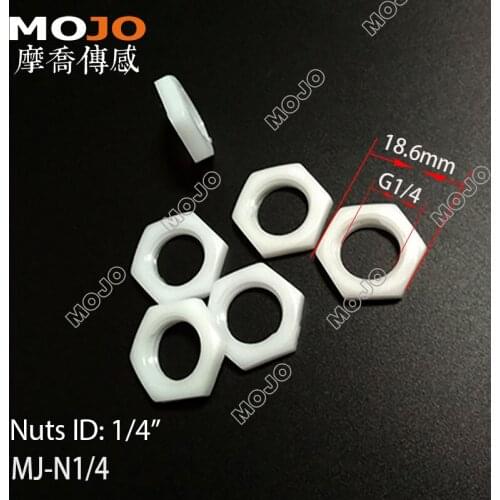 2020 Free shipping!(100pcs/Lots) MJ-N1/4 Hexagon Nuts inside diameter: G1/4" PP material Plastic Nuts