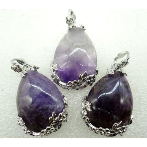 2020 Hot Sale Natural stone Quartz Crystal agates Opal Water droplets pendant for Diy Jewelry making necklace Accessories1pcs