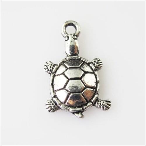25 New Animal Tortoise Turtle Tibetan Silver Tone Charms Pendants 11.5x18.5mm