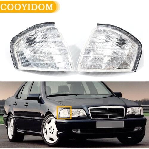 COOYIDOM Clear Turn Signal Led Lamps Mirror Auto Corner Lights For Mercedes Benz C Class W202 1994-2000 1995 1996 Accessories