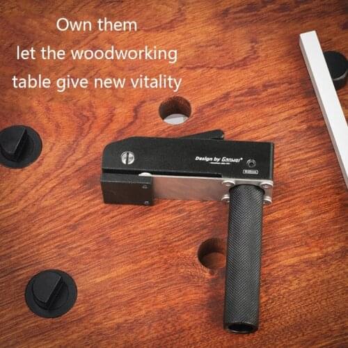 Quick Acting Hold Down Woodworking Desktop Clamp Adjustable Hand Gears Rail Table Saw Router Clamp 19/20mm Jig Hole Tool