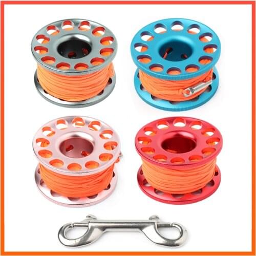 Scuba Diving Aluminum Alloy Spool 15/30m with Stainless Steel Bolt Snap Hook SMB Safe Equipment BCD Accessory