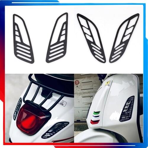 For Vespa Sprint Primavera 150 Black Motorcycle Front & Rear Turn Signal Light Indicator Case Net Lamp Mesh Cover Fit All Years