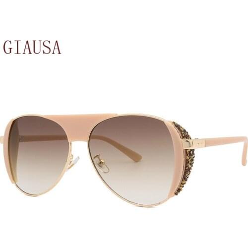 GIAUSA European and American fashion mens and womens Metal Sunglasses UV 400 glasses luxury sunglasses