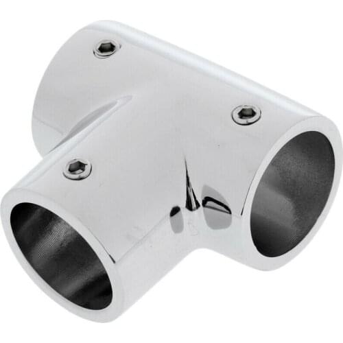2 Pcs Boat / Marine Rail 1" 90 Degree Rail Fitting Stainless Steel Tee