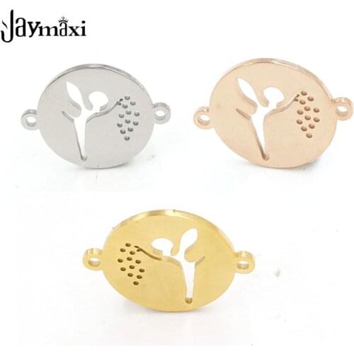 Jaymaxi Hollow Fairy Angel Charm Mirror Polish Stainless Steel Women DIY Jewelry for Bracelet Necklace Connector 20Piece/lot