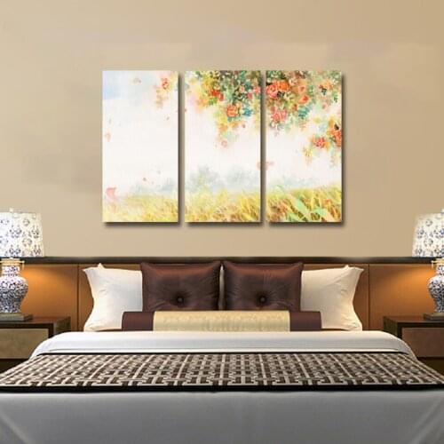 Oil painting hanging flowe 3 pcs HD Canvas Painting Modern Home Decoration Living Room Canvas Print Painting Wall Decor Picture