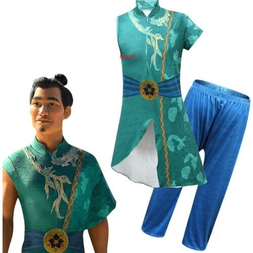 Cosplay Legend 2021 Movie Raya and The Last Dragon Cosplay Battle Suit Rayas Dad Outfit Dragon Role Play Clothes Set for Kids