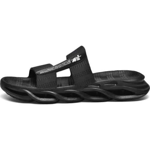 2021 Summer Mens Shoes Slippers Slip-On Solid Round Toe Leisure Low Heels Flat Lazy Breathable