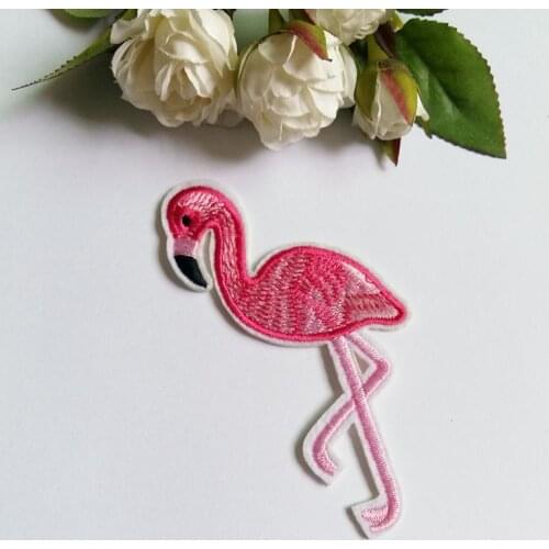 4pc Flamingo Butterfly Flower Embroidered Patches for Clothing Iron on Badge Clothes Sticker Stripes Applique Sewing Supplies