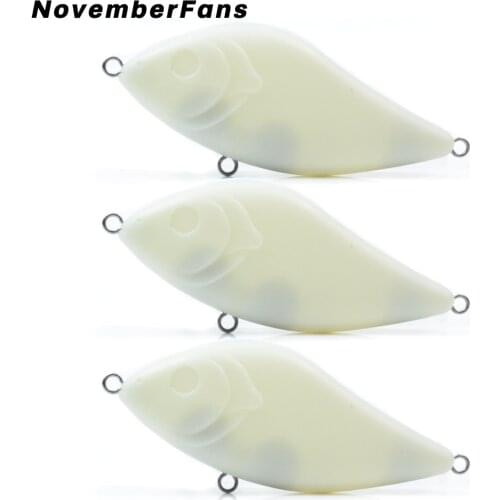 NovemberFans 3pcs/lot Jerkbait Blank Body Foil Fishing Lure 10cm 43g Sink DIY Unpainted Pike Bait Rattle LifeLike Swim Fishing