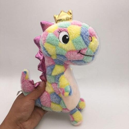 Wholesale 1lot=5pcs Color dinosaur wearing crown dragon plush toys grab machine small doll wedding gifts