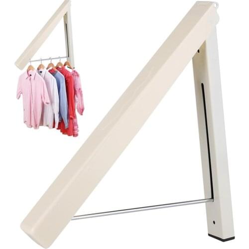Home Folding Stainless Steel Wall Hanger Mount Retractable Indoor Clothes Hanger Waterproof Clothes Towel Rack Space-Saving