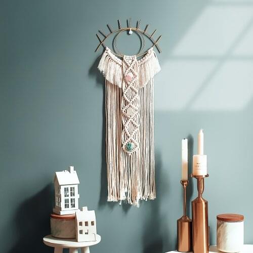 Retro Handmade Pure Cotton Rope Wind Chimes Homestay Moroccan Ins Woven Tapestry Home Decoration Accessories for Living Room