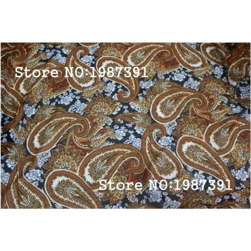 Chiffon fabric black background paisley printed for apparel and scarf LS-4805