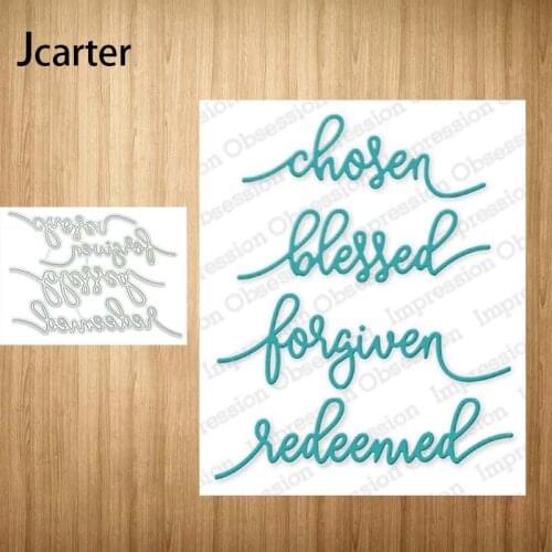 New Metal Cutting Dies Choosen Forgiven Letters Craft Stencil Diy Scrapbooking Handmade Card Make Shape Album Decoration Model