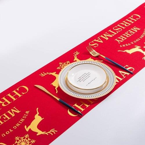New Christmas Decoration PVC Tablecloth 28CM*2.75m Christmas Table Waterproof Rectangle Table Cloth Tableware Kitchen Table Cove