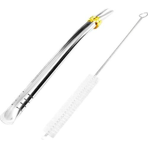 1 PC/Lot Yerba Mate Straw 16 CM Stainless Filter Bombilla Delicate For Gourds Drinking Smooth Easy Cleaning With Brush Hot Sale
