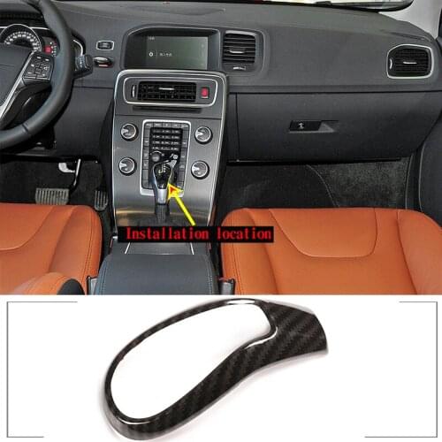 Carbon Fiber Style Car Styling for Volvo XC60 S60 V60 V40 S80 2013-2019 Gear Lever Head Shift Cover Car Interior Accessories