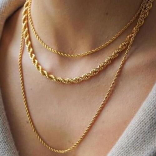 European and American street trend twist chain 5mm / 3mm thick bracelet necklace clavicle