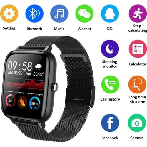 2021 Smart Watch Men Women Full Touch Blood Pressure Monitor Fitness Tracker Sport Smartwatch Watch For Android IOS Smart Clock