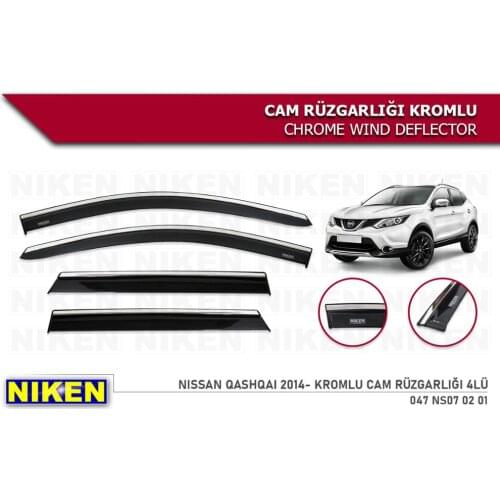 For Nissan Qashqai Wind Deflector With Chrome Rain Window Shield 2014 2015 2016 2017 and 4 Pieces Auto Accessory