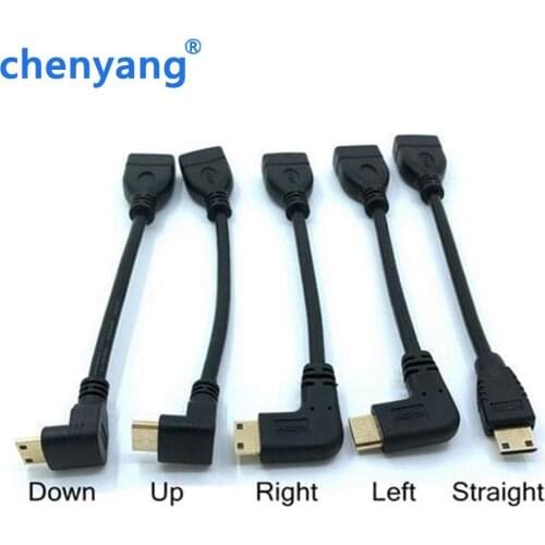 Up Down Angled Mini HDMI- compatible to HDMI Male to Female Cable 10cm for Laptop PC HDTV Type C hdmi mini hdmi Angle adapter